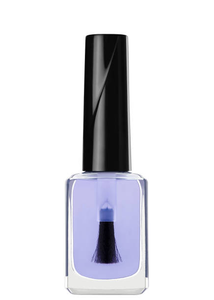 Bottle of studio shot nail paint isolated on white background