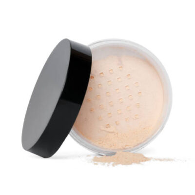 Loose face powder isolated on white. makeup product